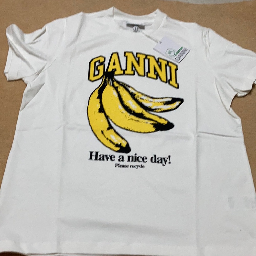 Ganni women’s Banana logo top size small